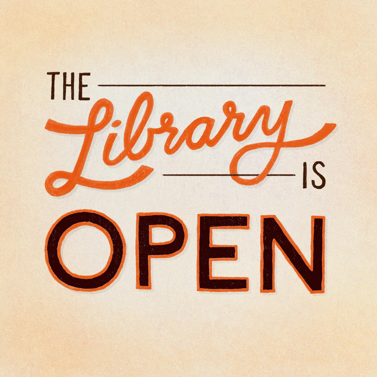 The Library is Open Lettering
